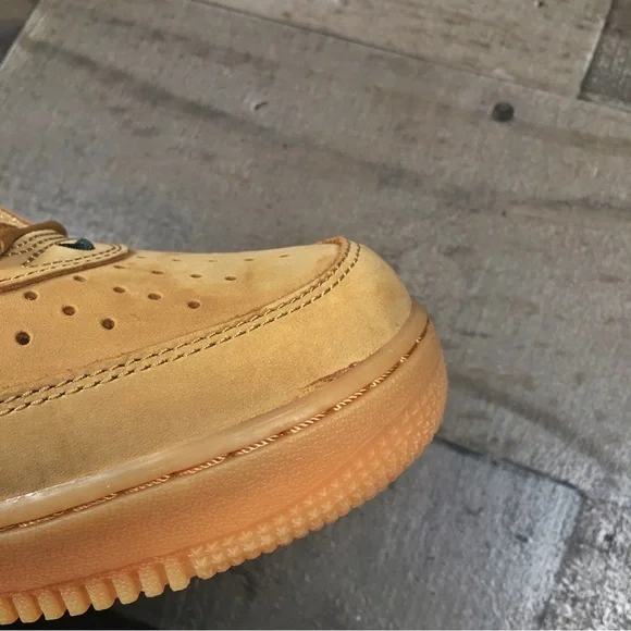 Nike Air Force 1 Mid Flax Sneakers 07 PRM QS One Nikes Shoes 8 Mens 715889-200 - Picture 10 of 16